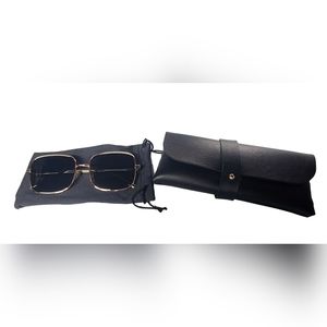 Zeelol Oversized Square Gold Metal Fashion Sunglasses New